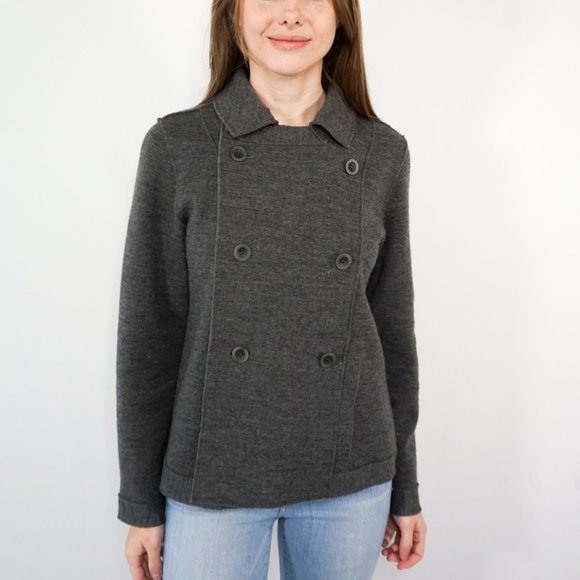EILEEN FISHER Merino Wool Double Breasted Jacket - Picture 2 of 5